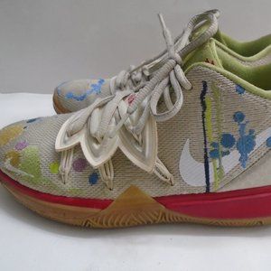 Nike Boy's Kyrie 5 x Bandulu Embroidered Sneakers size 6Y Pale Ivory